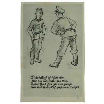 Wehrmacht, grappige soldaten ansichtkaart. Espenlaub militaria